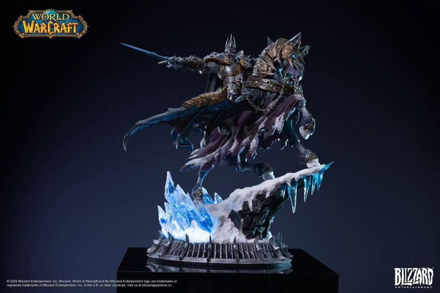 【預定】Blizzard 暴雪遊戲 魔獸世界 巫妖王&無敵戰馬14吋收藏級雕像 