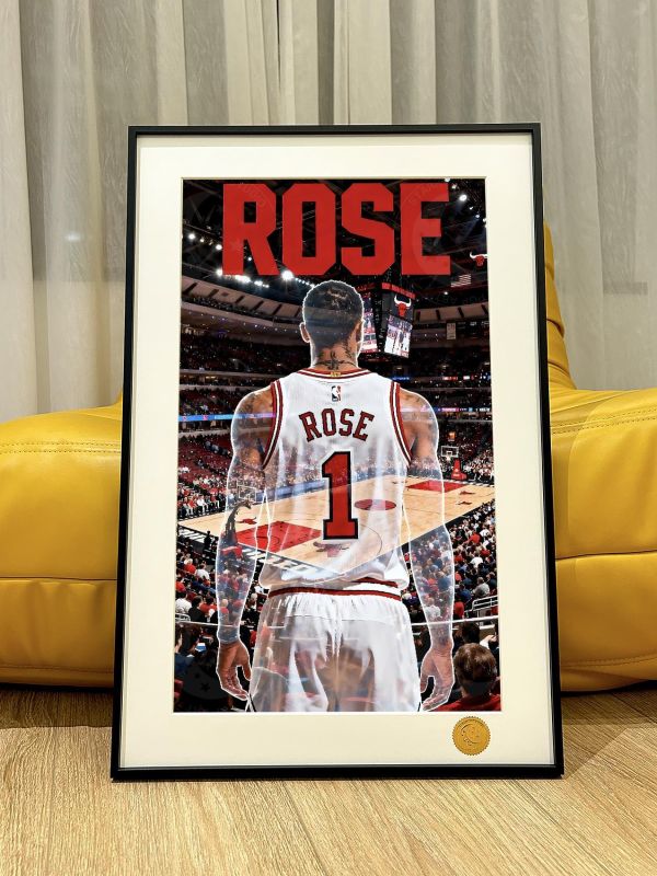 【海外代購】星空 《羅斯背影》Rose球衣退役NBA風城玫瑰芝加哥公牛隊裝飾畫 