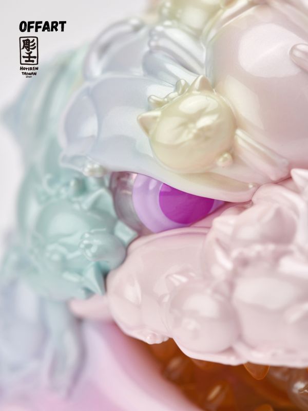 【預定】OFFART 彫壬 百貓紅蓮 Mini迷你招財頭雕 - 甜蜜糖霜版 