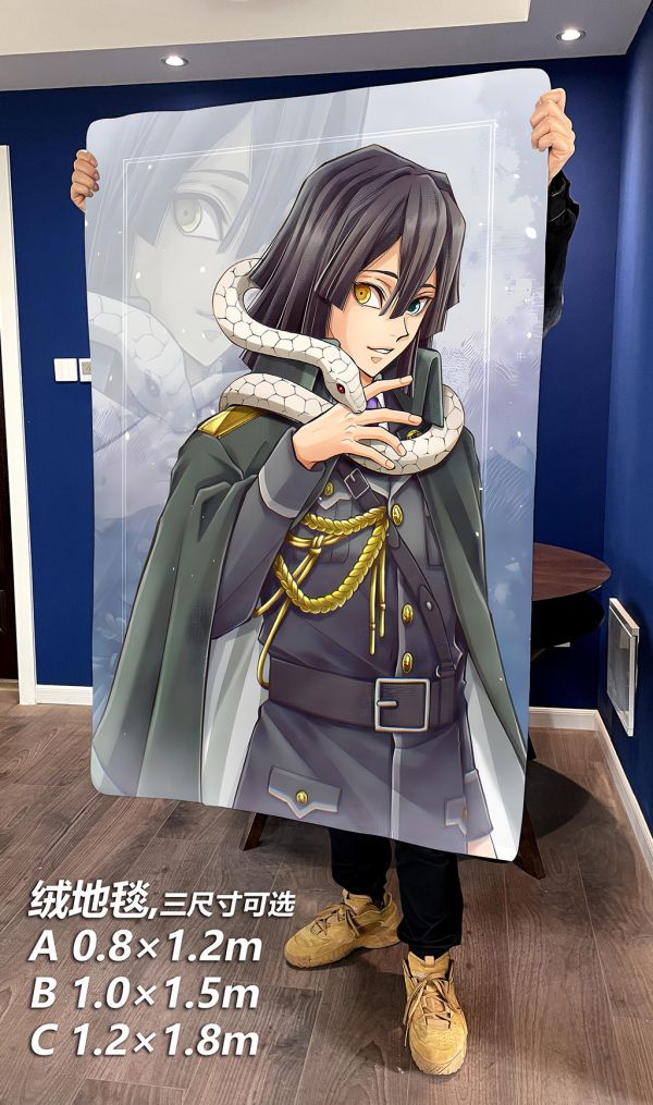 【海外代購】千鳥社 《軍裝小芭內》 鬼滅之刃無限城蛇柱伊黑小芭內午睡毯地毯裝飾畫 