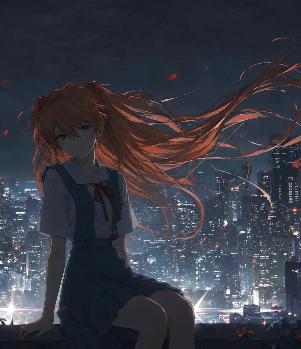 【海外代購】H2工作室《夜景明日香》EVA新世紀福音戰士裝飾畫 