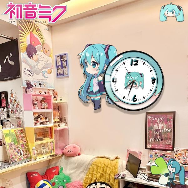 【海外代購】阿喵畫社 初音未來鐘錶 新品靜音異形時鐘 