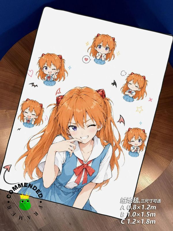 【海外代購】皇呱 《呆萌明日香》二號機專屬駕駛員裝飾畫 午睡毯 地毯 