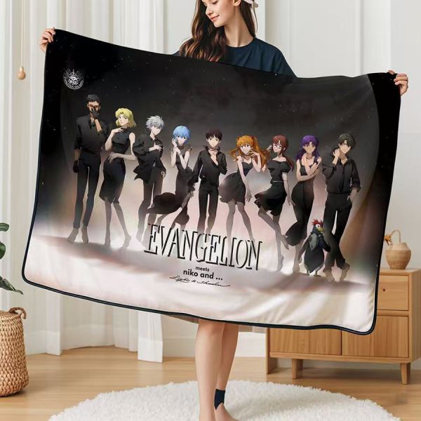 【海外代購】千鳥社 《EVA30週年聯名》 EVA30週年聯名新世紀福音戰士明日香綾波麗碇真嗣午睡毯地毯裝飾畫 