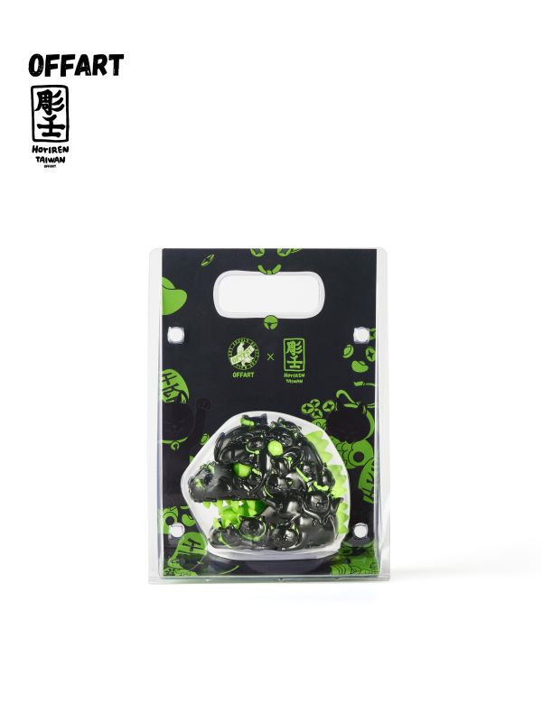 【預定】OFFART 阿壬 百貓紅蓮 Mini 迷你招財頭雕－墨翠曜夜 