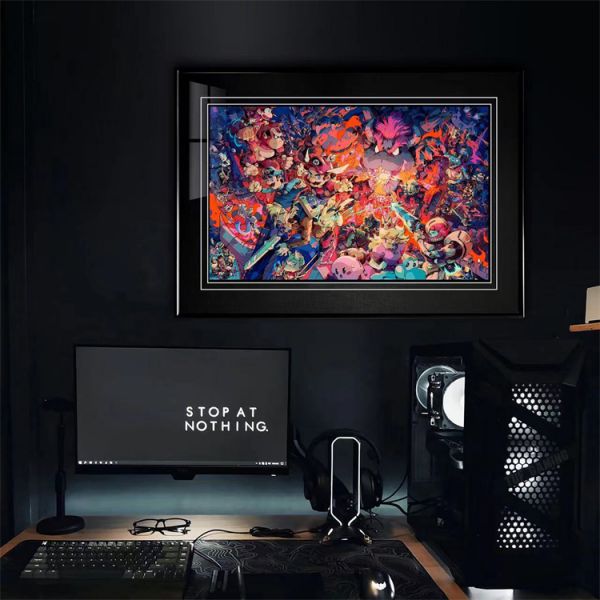 【海外代購】【53CM】千鳥社 馬里奧任天堂皮卡丘星之卡比裝飾畫01 