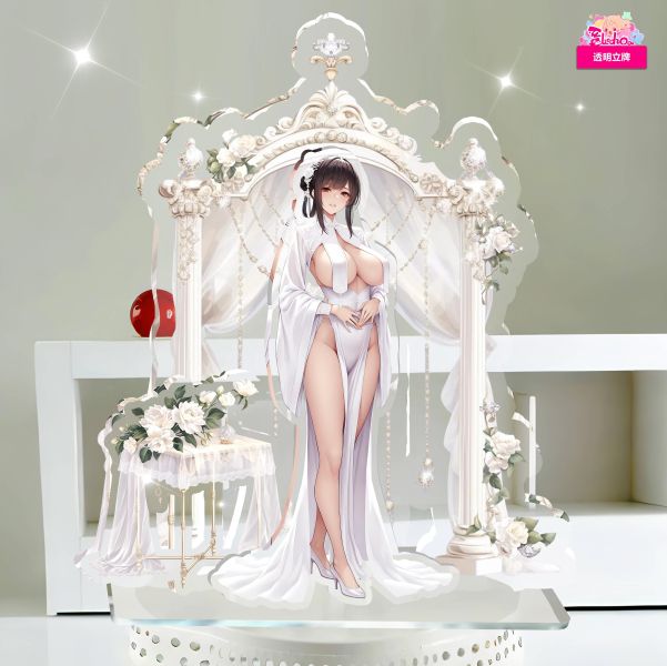 【海外代購】阿喵畫社 立牌第十九彈婚紗碧藍航線烏爾里希/鎮海/逸仙 25cm大型三四層背景亞克力立牌 