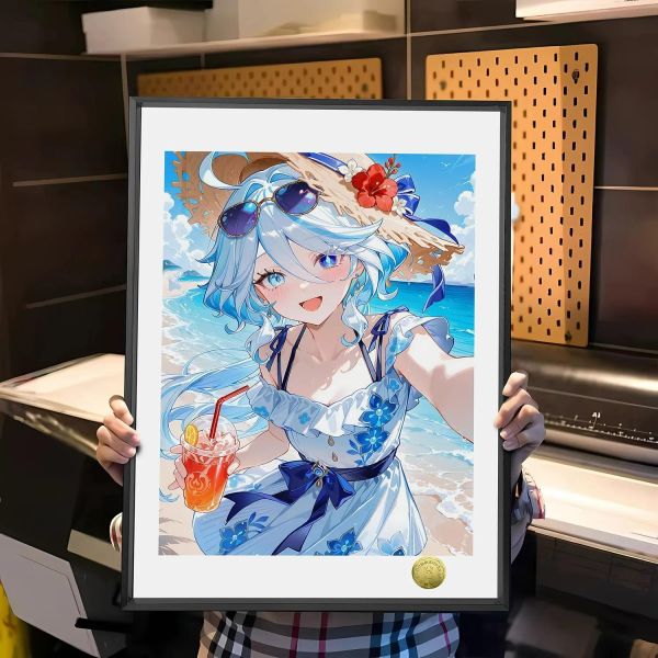 【海外代購】皇呱 《夏日海邊芙芙》原神裝飾畫 午睡毯  地毯 