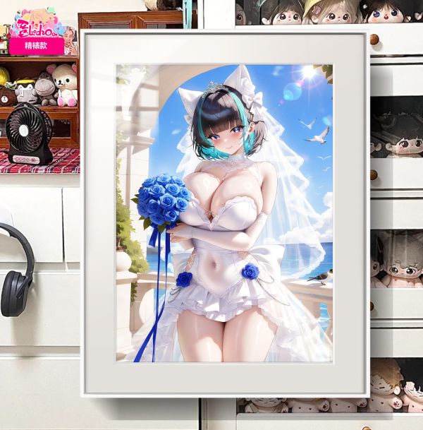 【海外代購】阿喵畫社 白禮服 柴郡 展館級8k超清精裱畫 護腕滑鼠墊 午睡毛毯 午睡毛毯 