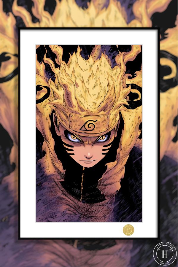 【海外代購】H2 《六道鳴人》火影忍者漩渦鳴人六道仙人九喇嘛動漫二次元裝飾畫 