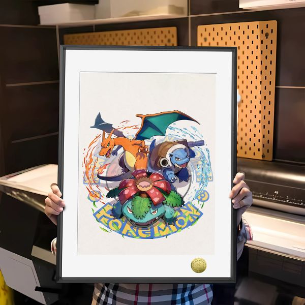 【海外代購】皇呱 《最初的夥伴》 精靈寶可夢最初的夥伴禦三家噴火龍水箭龜妙蛙花週邊裝飾畫 午睡毯  地毯 