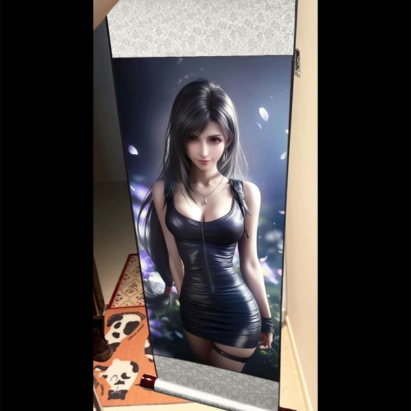 【海外代購】阿喵畫社 國風蒂法 捲軸錦緞高清精裱畫 