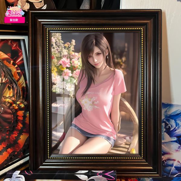 【海外代購】阿喵畫社 花語 蒂法 復古款實木紀念超清裝飾畫 冰箱貼 