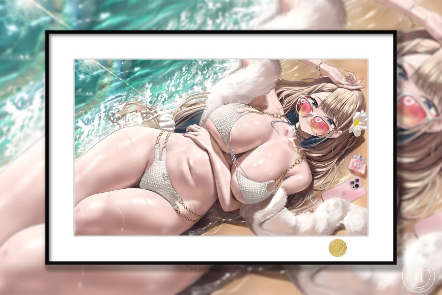 【海外代購】H2 《冬山朝子》沙灘系列動漫二次元裝飾畫 