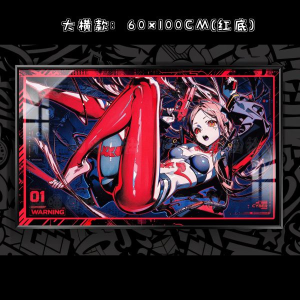 【海外代購】阿喵畫社 賽博撞色 麗貝卡 新品12K主題超清裝飾畫 發光滑鼠墊 床頭地墊 