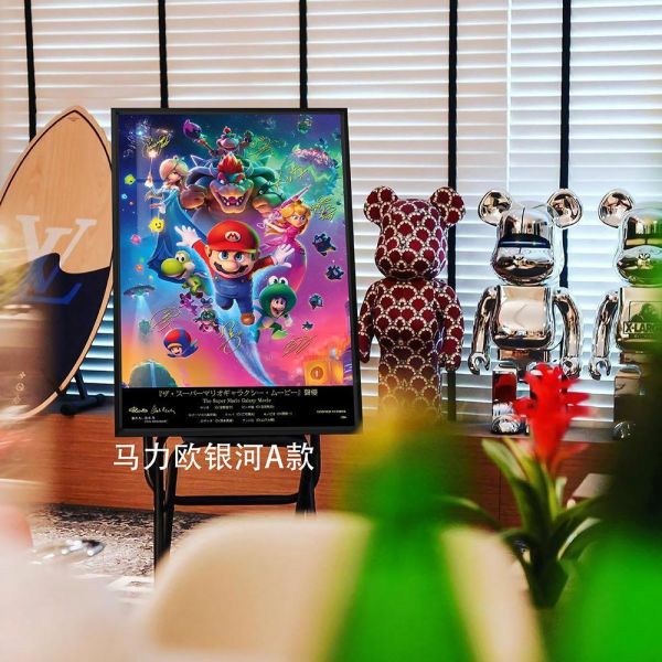【海外代購】千鳥社 《超級馬力歐銀河大電影》 超級馬力歐銀河大電影Mario路易吉酷霸耀西簽名裝飾畫 