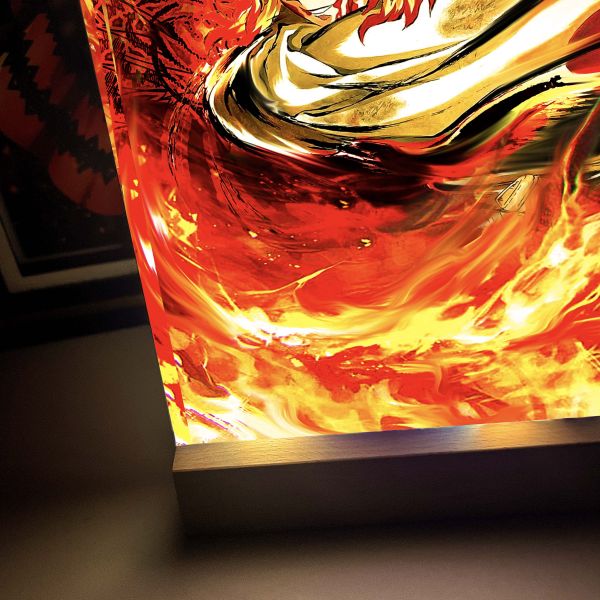 【海外代購】阿喵畫社 赴死之志 炎之呼吸 炎柱 1.9cm發光手辦架展示磚 