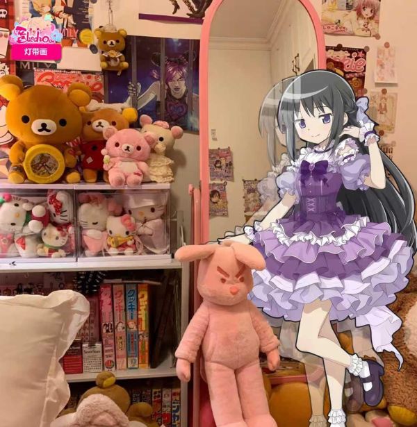 【海外代購】阿喵畫社 魔法少女小圓 曉美焰 1比1復刻臥室玄關超長燈帶畫 