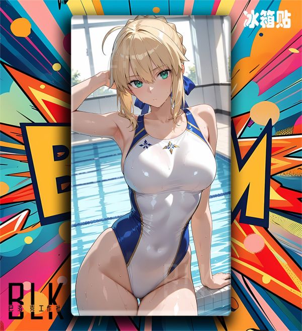 【海外代購】巴洛克  《泳池saber》Fate/stay night吾王阿爾托莉雅·潘德拉貢亞瑟王二次元裝飾畫冰箱貼 