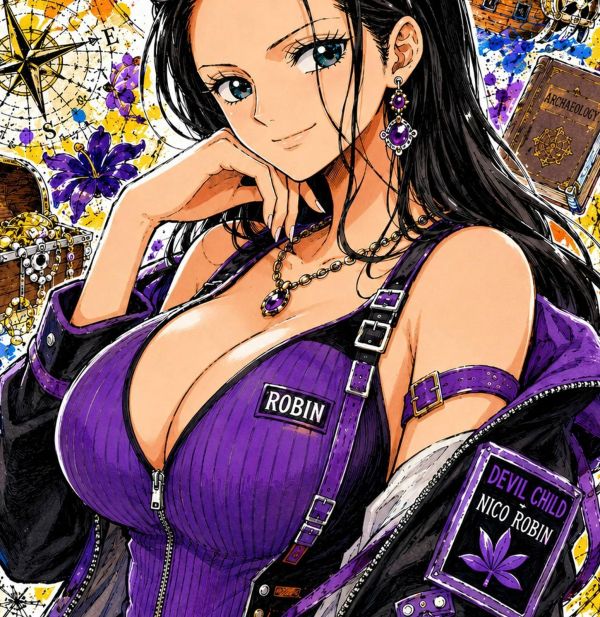 【海外代購】H2工作室 《妮可羅賓》海賊王草帽團惡魔之子裝飾畫 