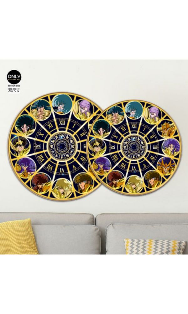 【海外代購】【50/60CM】神秘畫廊 黃金十二宮聖鬥士 特製圓形裝飾畫01 