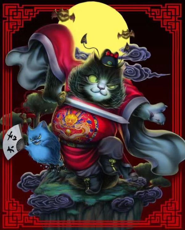 【海外代購】原創作品 八仙九貓之 天師鍾馗貓 