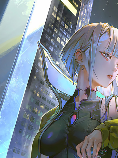 【海外代購】巴洛克 《月下露西》賽博龐克邊緣行者Lucy賽博浪客Cyberpunk動畫二次元裝飾畫