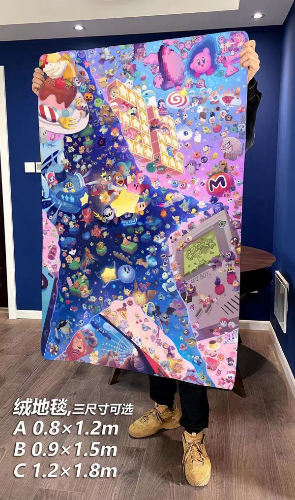 【海外代購】千鳥社 星之卡比 32周年 第二彈 Kirby全家福GameBoy 午睡毯地毯装饰画 