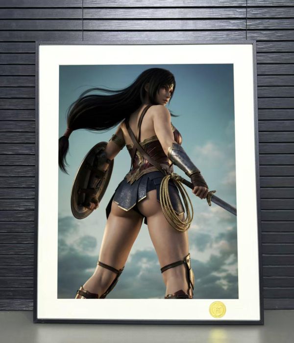 【海外代購】H2 《神力女超人蒂法》最終幻想tifa蒂法洛克哈特裝飾畫 