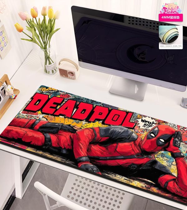 【海外代購】阿喵畫社 DEADPOOL 死侍的塗鴉狂想 8k主題高清裝飾畫 床頭地墊 發光滑鼠墊 
