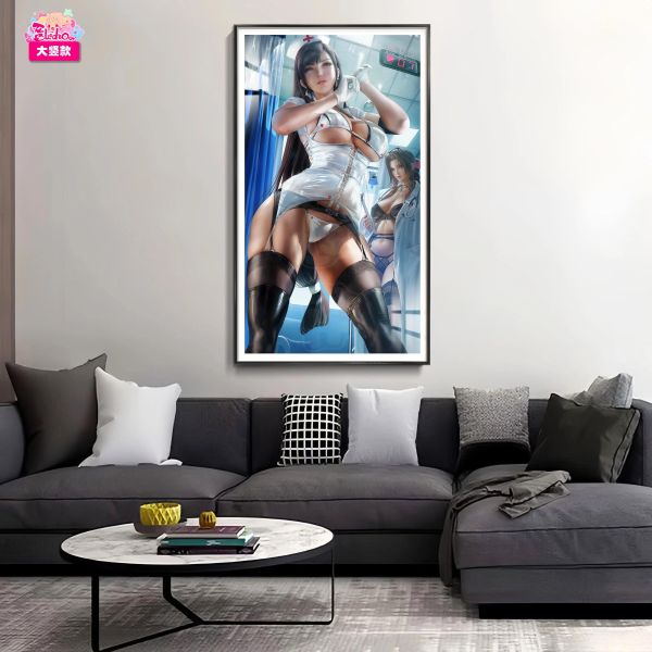 【海外代購】阿喵畫社 心動天使 蒂法與愛麗絲 大豎新品8k主題高清裝飾畫 地墊 冰箱貼 