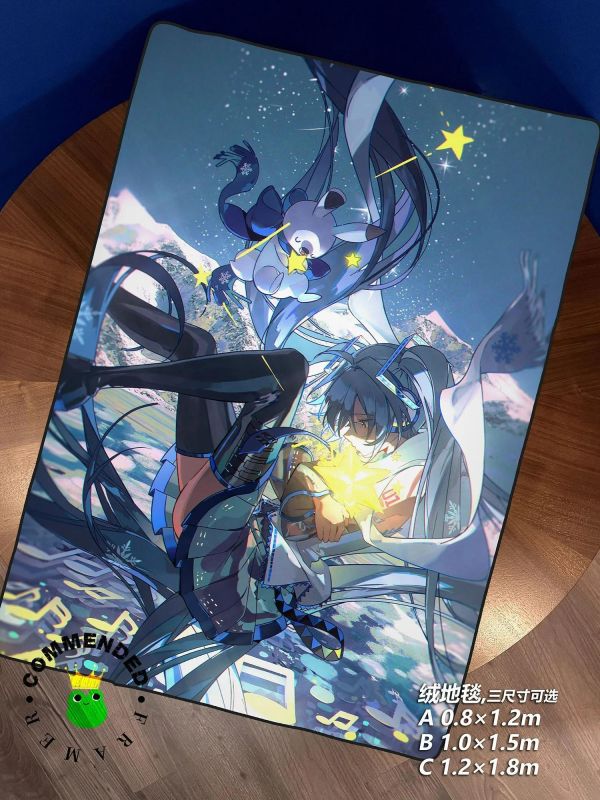【海外代購】皇呱 《初音星空墜落》初音未來星空墜落裝飾畫 午睡毯 地毯 