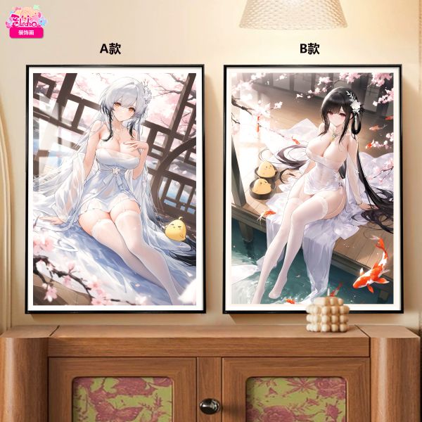 【海外代購】阿喵畫社 櫻落古韻 海天與鎮海組合 8k超大高清裝飾畫 午睡毛毯 書桌掛毯 床頭地墊 
