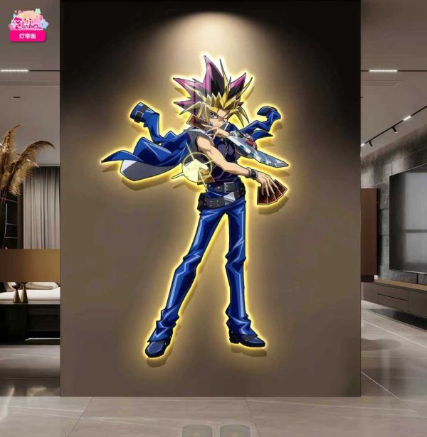 【海外代購】阿喵畫社 遊戲王阿圖姆 超大常亮裝飾燈帶畫 