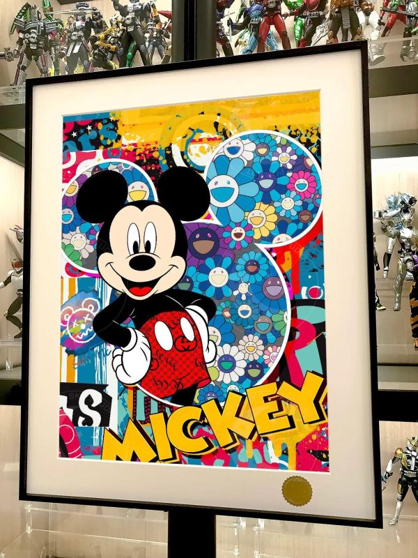 【海外代購】星空 昭舞 《太陽花米奇》米老鼠迪士尼潮流藝術裝飾畫 