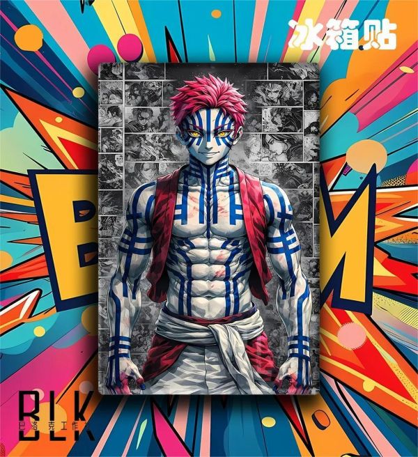 【海外代購】巴洛克 《漫格猗窩座》鬼滅之刃無限城篇裝飾畫冰箱貼 