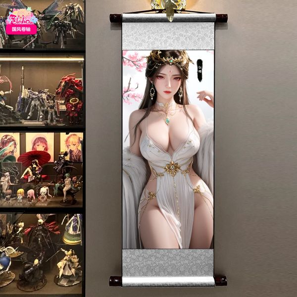 【海外代購】阿喵畫社 仙逆紅蝶 國風捲軸錦緞高清精裱畫 護腕滑鼠墊 冰箱貼 