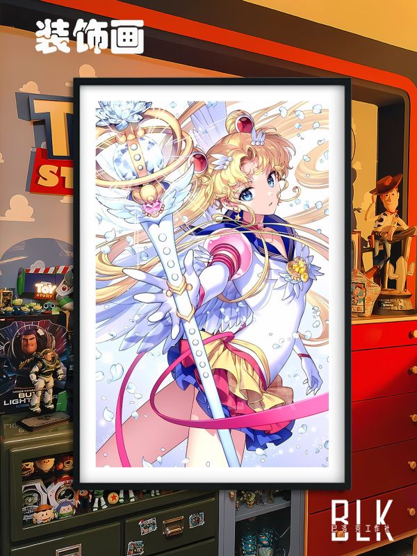 【海外代購】巴洛克 《白衣水兵月》美少女戰士月野兔小兔倩妮迪公主Sailor Moon動漫裝飾畫