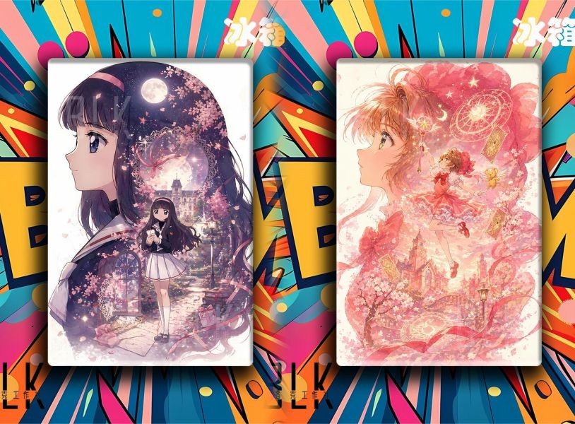 【海外代購】巴洛克 《知世剪影》百變小櫻小狼木之本櫻魔卡少女櫻庫洛牌動漫裝飾畫冰箱貼 