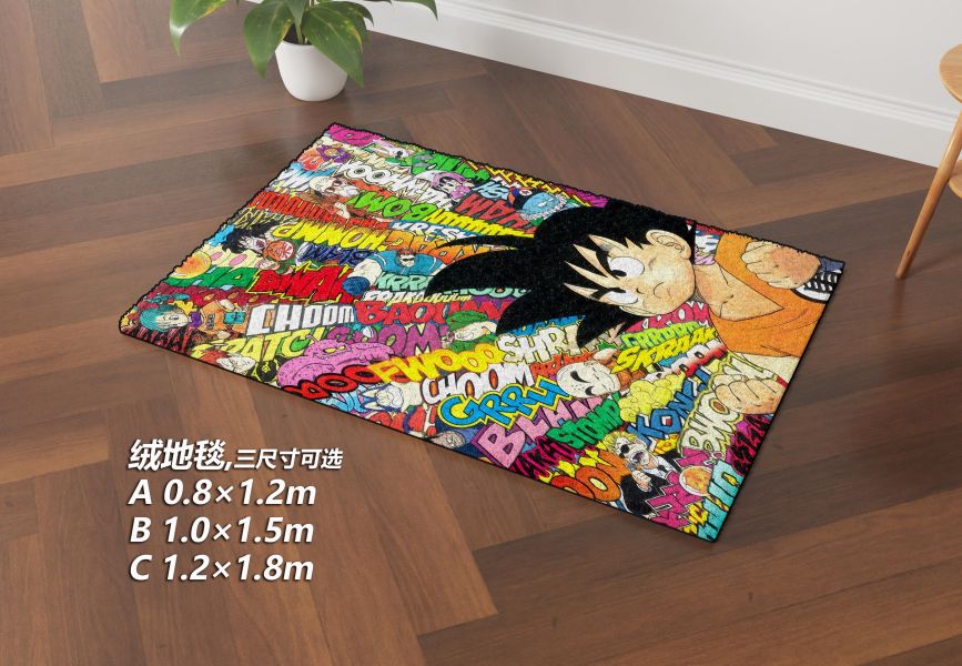 【海外代購】千鳥社 《小悟空的七龍珠世界 裝飾畫》小悟空龍珠布瑪克林龜仙人二次元週邊動漫掛畫臥室電競房裝飾畫 午睡毯 地毯 