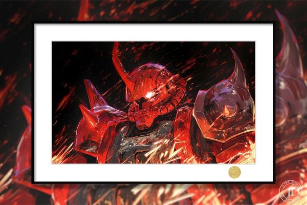 【海外代購】H2 《《紅色扎古》機動戰士高達紅色有角三倍速裝飾畫 
