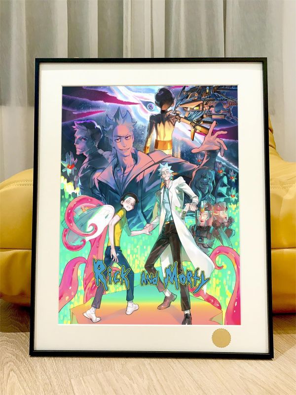 【海外代購】星空 《瑞克和莫蒂》Rick and Morty科幻潮流藝術版畫動漫裝飾畫 