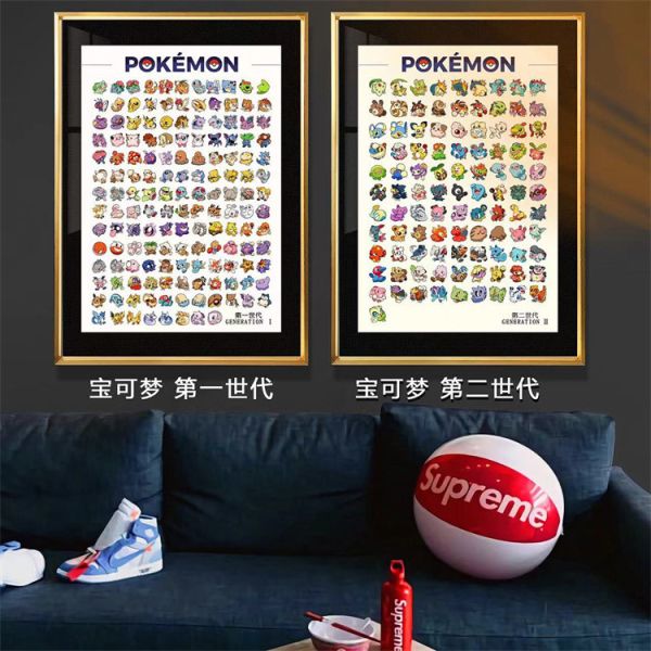 【海外代購】千鳥社 二世代圖鑑皮卡丘瑪力露麗 裝飾畫 01 