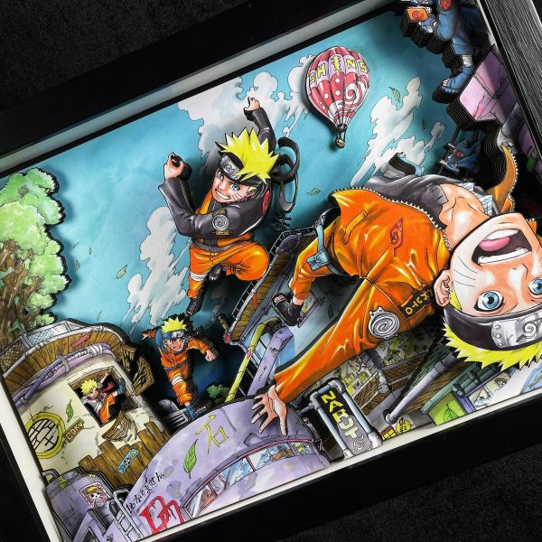 【海外代購】黑白畫映 B&W Naruto Way to Master 鳴人大師之路 立體裝飾畫 