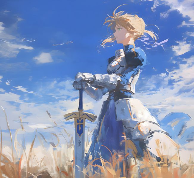 【海外代購】H2 《風中saber》阿爾托莉雅Fate亞瑟王騎士王裝飾畫 