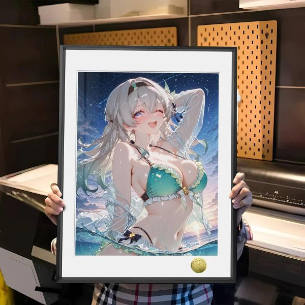 【海外代購】皇呱 《浪遇流螢》星穹鐵道流螢泳裝裝飾畫 午睡毯  地毯 