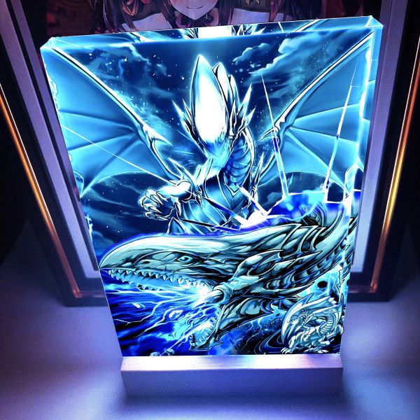 【海外代購】阿喵畫社 青眼白龍 1.9cm特效發光手辦架展示磚 