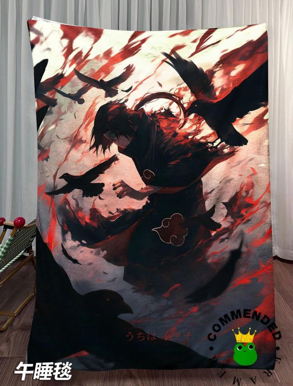 【海外代購】皇呱《烏鴉鼬神》火影忍者宇智波鼬烏鴉鼬神裝飾畫 午睡毯 地毯 