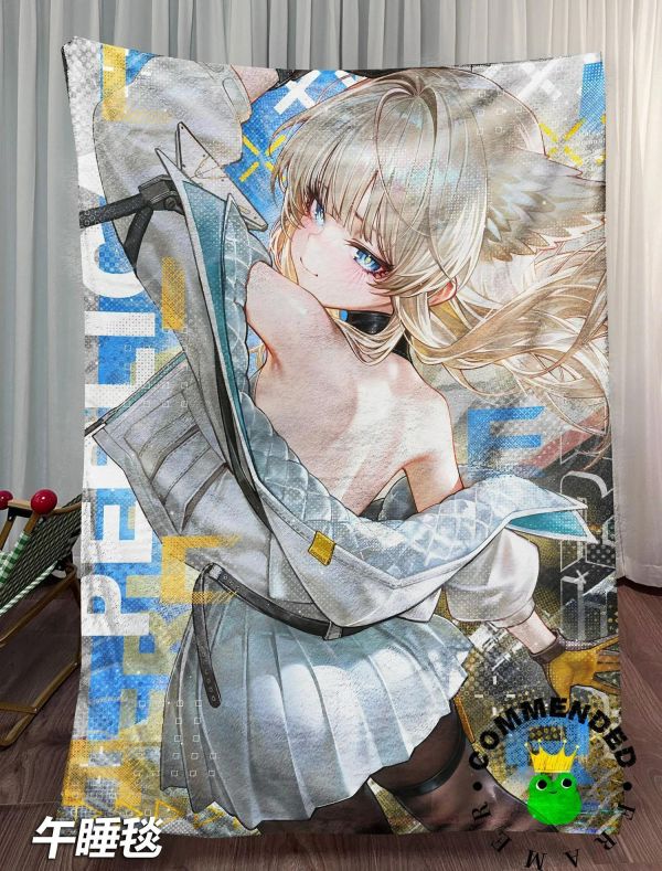 【海外代購】皇呱 《露背銀狐少女》明日方舟：終末地佩麗卡裝飾畫 午睡毯 地毯 