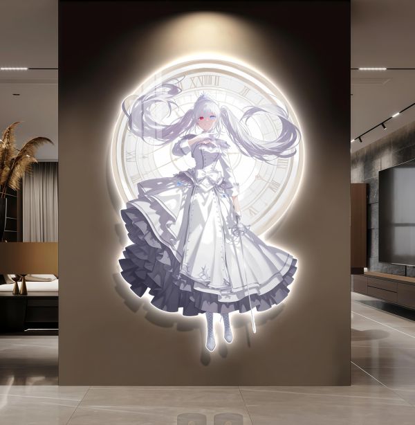 【海外代購】阿喵畫社 狂狂帝 白之女王 超大常亮氣氛裝飾燈帶畫 